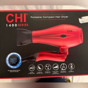 CHI 1400 Series Red Foldable Compact Hair Dryer